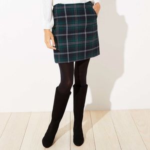Loft Plaid Pocket Shift Skirt